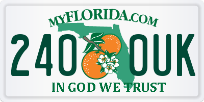 FL license plate 2400UK