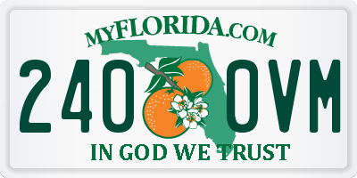FL license plate 2400VM