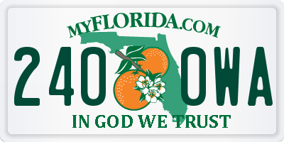 FL license plate 2400WA
