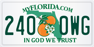 FL license plate 2400WG