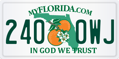 FL license plate 2400WJ