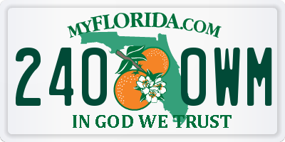FL license plate 2400WM
