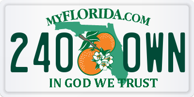 FL license plate 2400WN