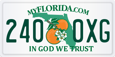 FL license plate 2400XG