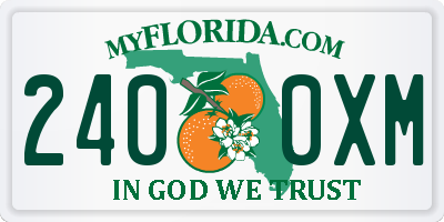 FL license plate 2400XM