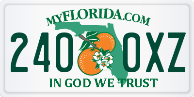 FL license plate 2400XZ