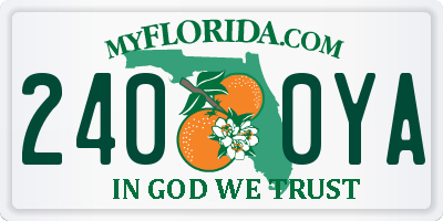 FL license plate 2400YA