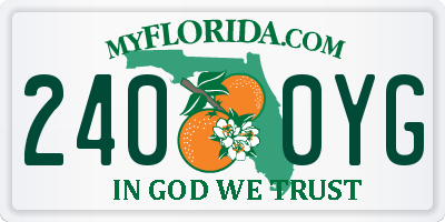 FL license plate 2400YG