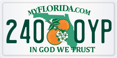 FL license plate 2400YP