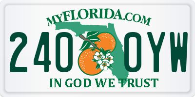 FL license plate 2400YW