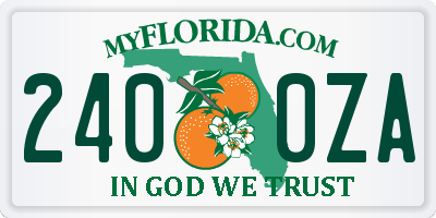 FL license plate 2400ZA