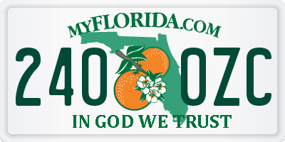 FL license plate 2400ZC