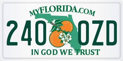 FL license plate 2400ZD