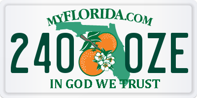 FL license plate 2400ZE