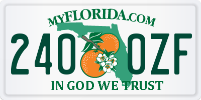 FL license plate 2400ZF
