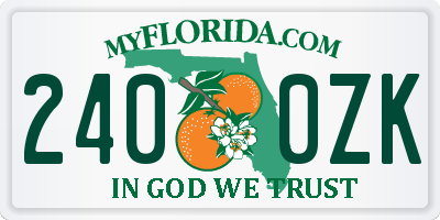 FL license plate 2400ZK