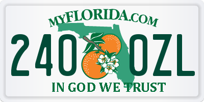FL license plate 2400ZL