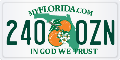 FL license plate 2400ZN