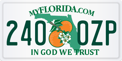 FL license plate 2400ZP