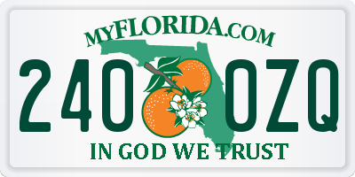 FL license plate 2400ZQ