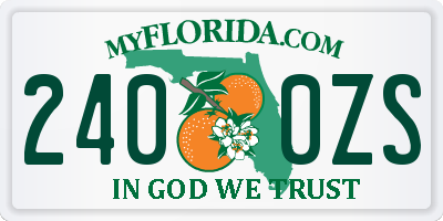 FL license plate 2400ZS