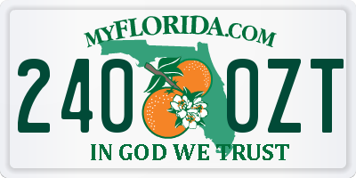 FL license plate 2400ZT