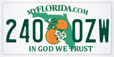 FL license plate 2400ZW