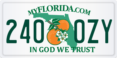 FL license plate 2400ZY