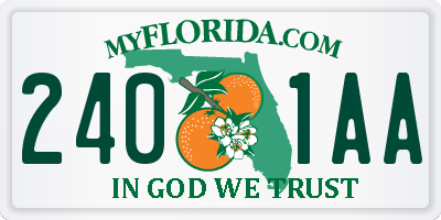 FL license plate 2401AA