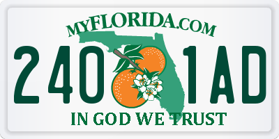 FL license plate 2401AD