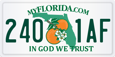 FL license plate 2401AF