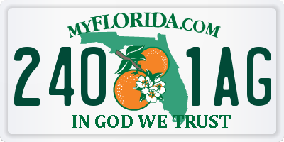 FL license plate 2401AG