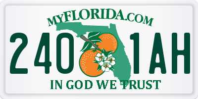 FL license plate 2401AH