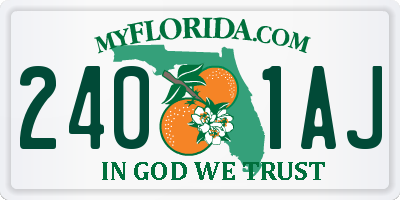 FL license plate 2401AJ