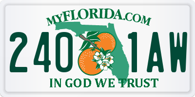 FL license plate 2401AW