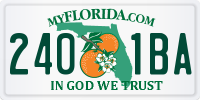FL license plate 2401BA