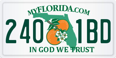 FL license plate 2401BD