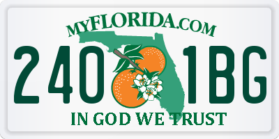 FL license plate 2401BG