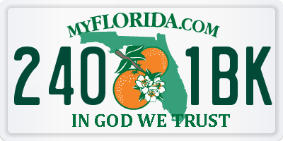 FL license plate 2401BK