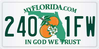FL license plate 2401FW