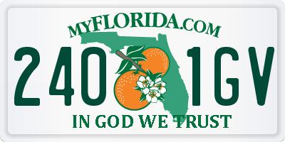 FL license plate 2401GV