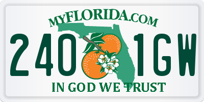 FL license plate 2401GW