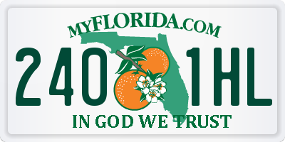 FL license plate 2401HL