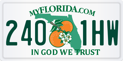 FL license plate 2401HW