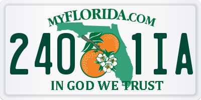 FL license plate 2401IA