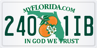 FL license plate 2401IB