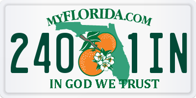 FL license plate 2401IN