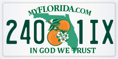 FL license plate 2401IX