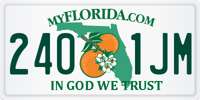 FL license plate 2401JM