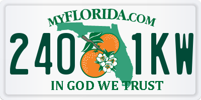 FL license plate 2401KW